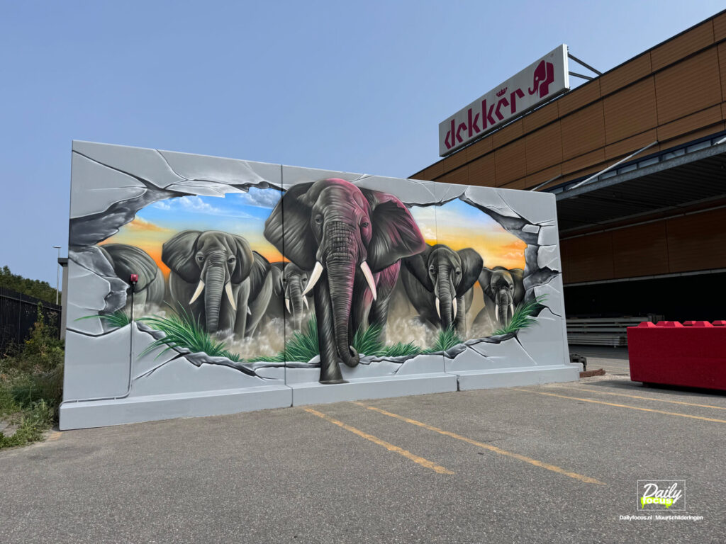 Muurschildering Dekkerhout